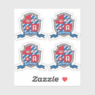 Letter A individuelle Name Anthony Adler Ritter Wa Aufkleber