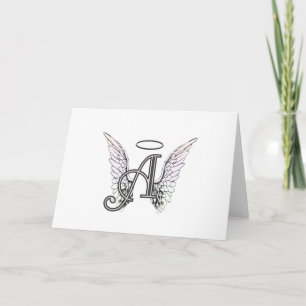 Letter A Initial Monogram mit Angel Wings & Halo