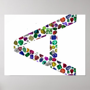 LETTER-A, made with Gemstones Poster