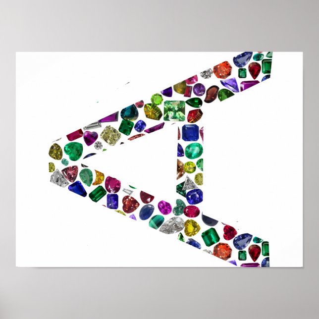 LETTER-A, made with Gemstones Poster (Vorne)