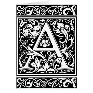 Letter A Medival Monogram Art Nouveau