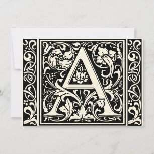 Letter A Medival Monogram Art Nouveau Einladung