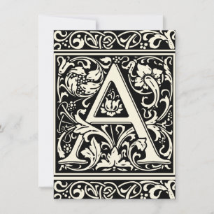 Letter A Medival Monogram Art Nouveau Einladung
