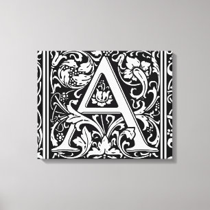 Letter A Medival Monogram Art Nouveau Leinwanddruck