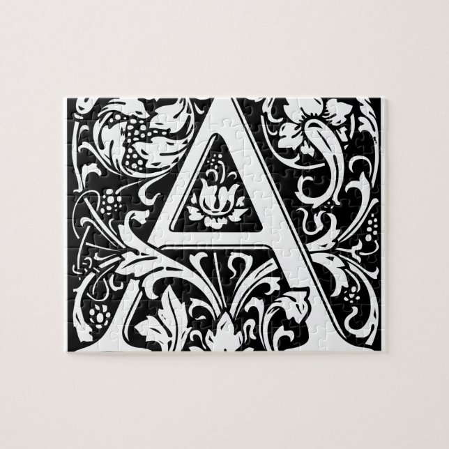 Letter A Medival Monogram Art Nouveau Puzzle (Horizontal)