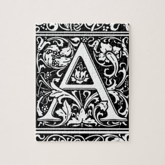 Letter A Medival Monogram Art Nouveau Puzzle