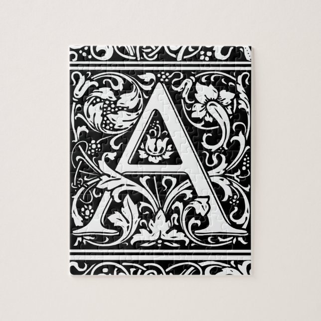Letter A Medival Monogram Art Nouveau Puzzle (Vertikal)