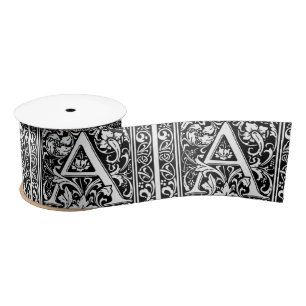 Letter A Medival Monogram Art Nouveau Satinband