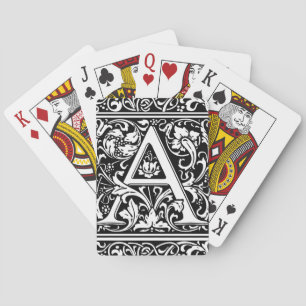Letter A Medival Monogram Art Nouveau Spielkarten