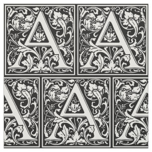 Letter A Medival Monogram Art Nouveau Stoff