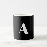 Letter A Monogram Black and White Stylish Modern Kaffeetasse<br><div class="desc">Letter A Monogram Black and White Stylish Modern Coffee Tasse</div>