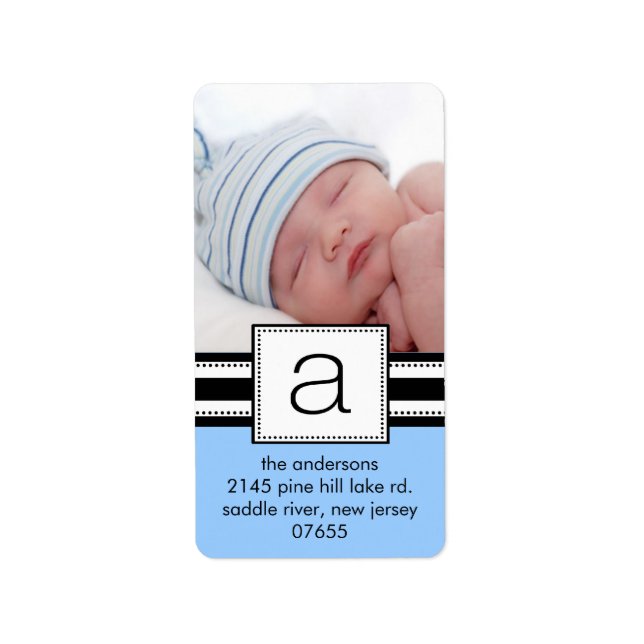 Letter a Monogram Vetical FOTO Address Labels. Adressaufkleber (Vorne)