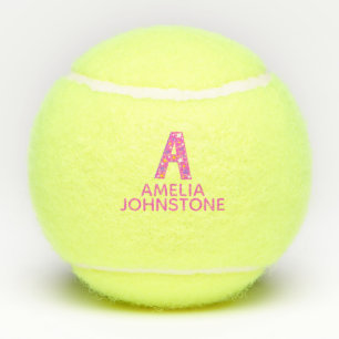 Letter A monogramm Girls personalisiert rosa Tennisbälle