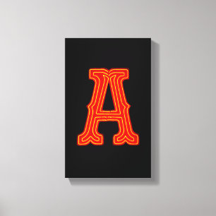 Letter "A" Neon Light Monogram Leinwanddruck