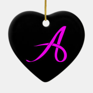 Letter A Ribbon Style Keramikornament
