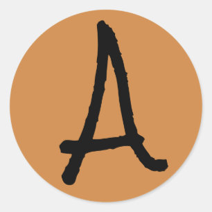 Letter A Rock Salt Alphabet von Janz Peru Gold Runder Aufkleber