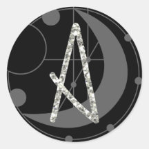 Letter A Rune Rune Monogram Geometric Moon Black