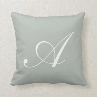 Letter A Silver Gray Monogram Pilze Kissen