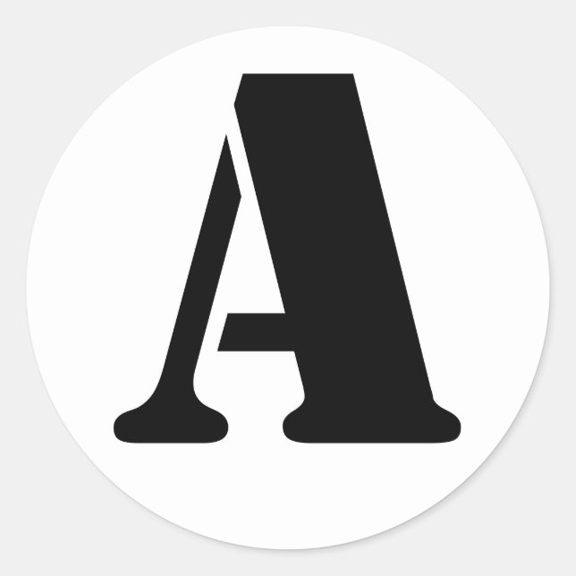 Letter A Stencil Alphabet von Janz White Runder Aufkleber (Vorderseite)