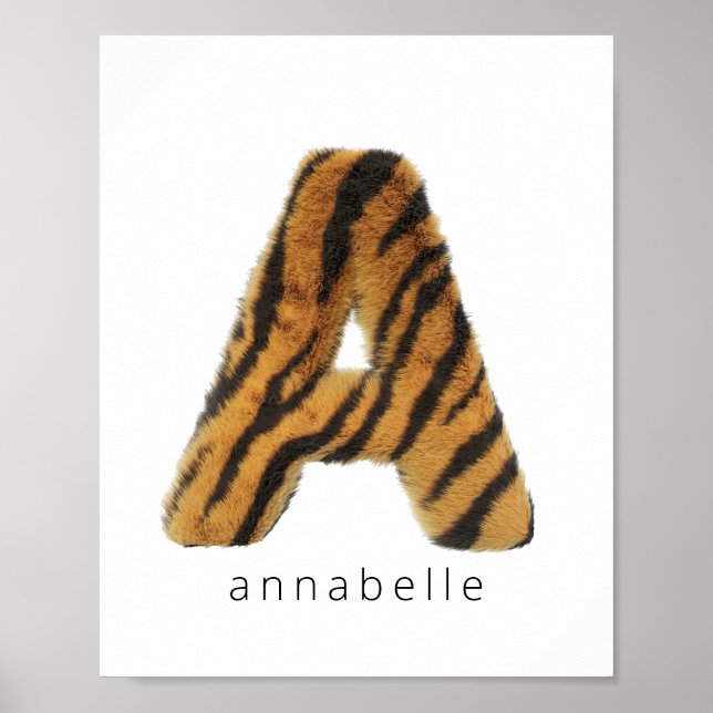 Letter A Tiger Fur Poster (Vorne)