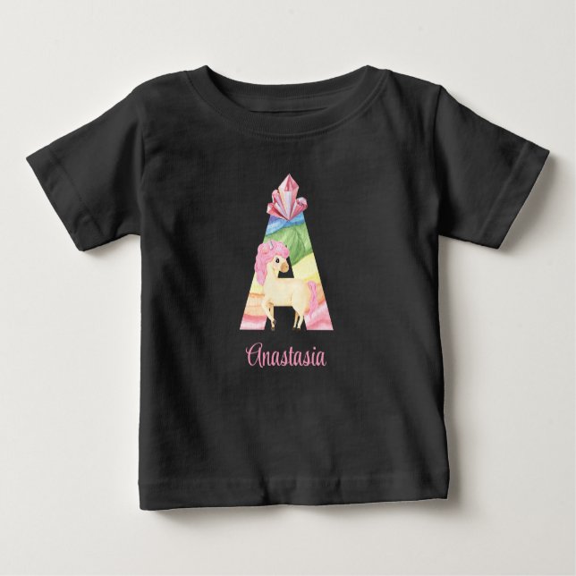 Letter A Unicorn-T - Shirt (Vorderseite)