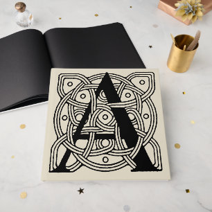 Letter A Vintag Celtic Knot Monogram Gästebuch