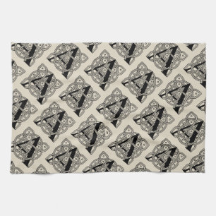 Letter A Vintag Celtic Knot Monogram Geschirrtuch