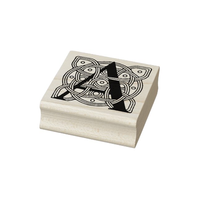 Letter A Vintag Celtic Knot Monogram Gummistempel (Stempel)