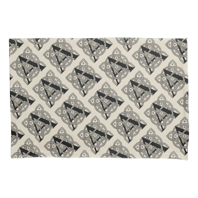 Letter A Vintag Celtic Knot Monogram Kissenbezug (Vorderseite)