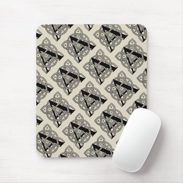 Letter A Vintag Celtic Knot Monogram Mousepad (Mit Mouse)