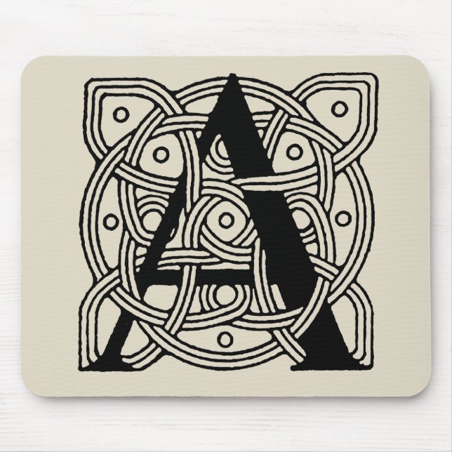Letter A Vintag Celtic Knot Monogram Mousepad (Vorne)