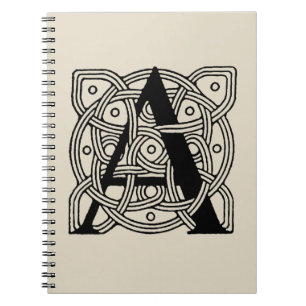 Letter A Vintag Celtic Knot Monogram Notizblock