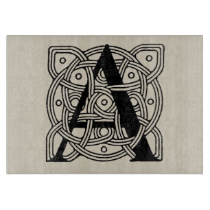 Letter A Vintag Celtic Knot Monogram Schneidebrett