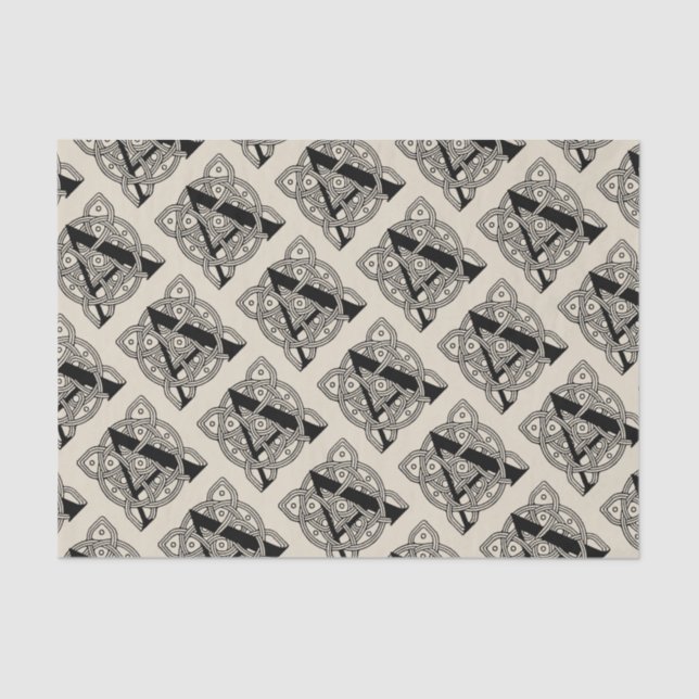 Letter A Vintag Celtic Knot Monogram Seidenpapier (Vorderseite)