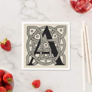 Letter A Vintag Celtic Knot Monogram Serviette