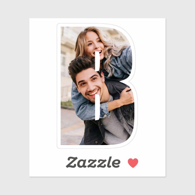 Letter B Alphabet & Photo Custom-Cut Vinyl Sticker (Von Creator hochgeladen)