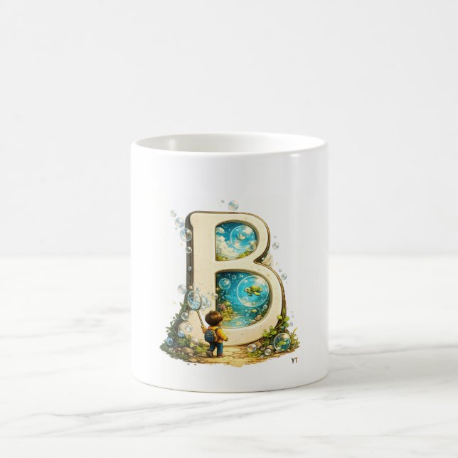 Letter B Anfangs-Tasse | Wasserfarben-Alphabet-Ges Kaffeetasse (Mittel)