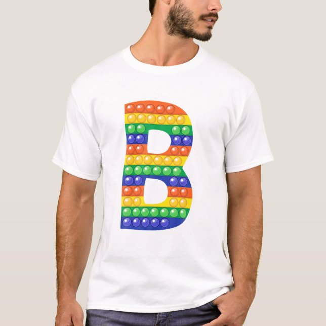 Letter B Capital Alphabet Fidget Pop It Funny Matc T-Shirt (Vorderseite)