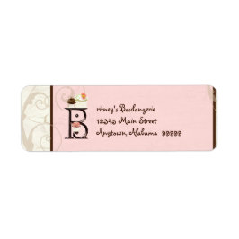 Letter B Cupcake Business Address Mailing Labels
