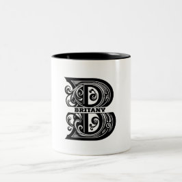 Letter B Custom Monogram Zweifarbige Tasse