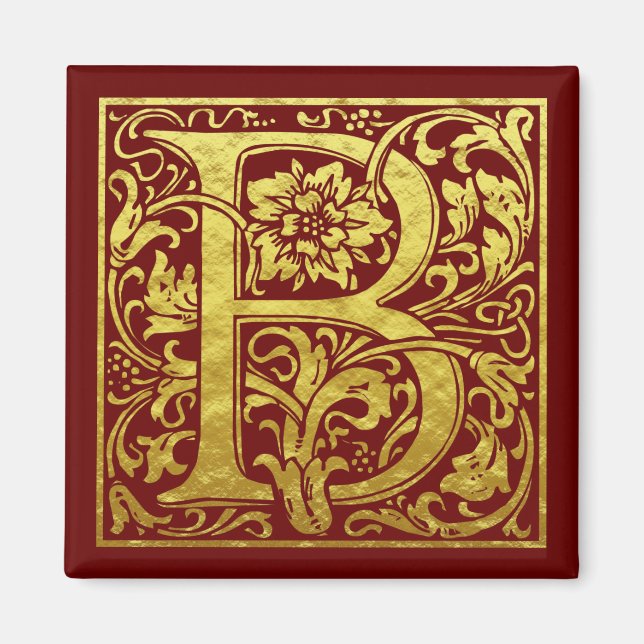Letter B First Letter Imitat Gold Magnet (Vorne)