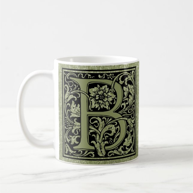 Letter B First Letter Monogram Personalisiert Kaffeetasse (Links)