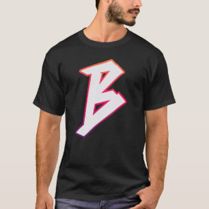Letter B Graffiti Street Letter B Typografie Alpha T-Shirt