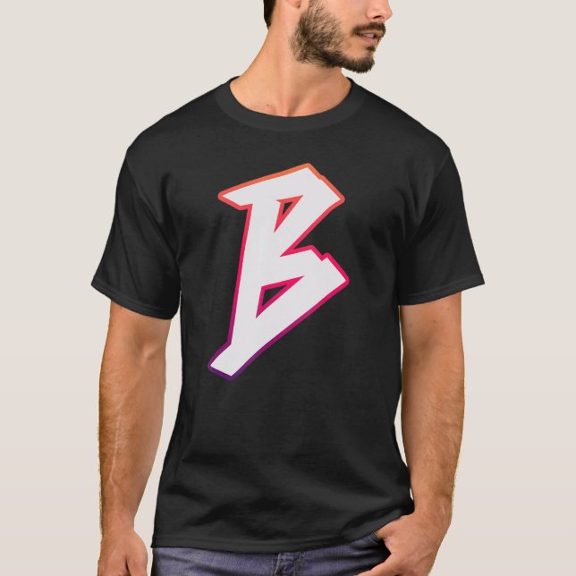 Letter B Graffiti Street Letter B Typografie Alpha T-Shirt (Vorderseite)