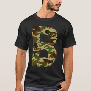 Letter B Hauptstadt Alphabet Camouflage Initial T-Shirt
