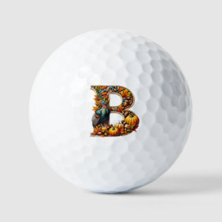 Letter B in Thanksgiving style Golfball