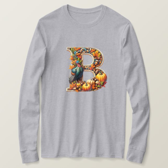 Letter B in Thanksgiving style T-Shirt (Design vorne)