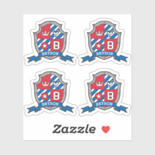 Letter B individuelle Name Bryson Wolf Hundeschrit Aufkleber