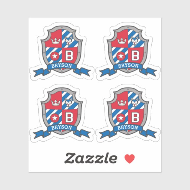 Letter B individuelle Name Bryson Wolf Hundeschrit Aufkleber (Blatt)