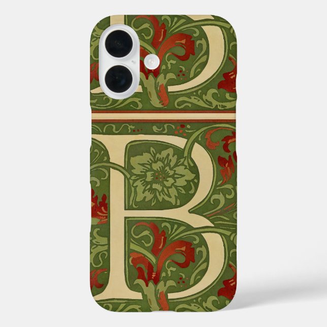 Letter B Mitte des Jahrhunderts Alphabet Jugendsti Case-Mate iPhone Hülle (Rückseite)